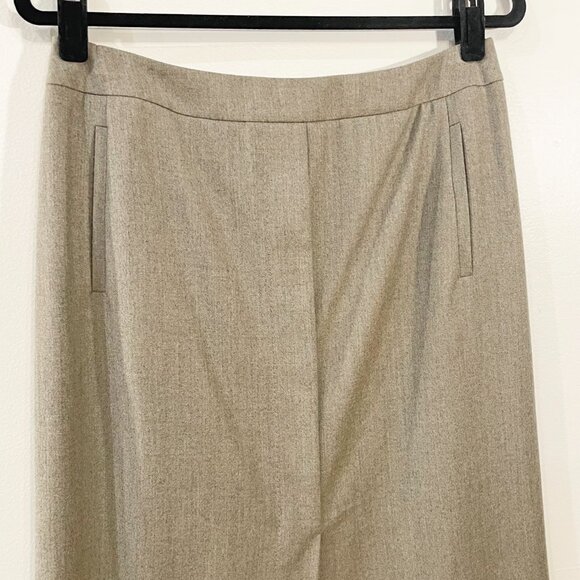 EUC Vintage Wool Split Front Pencil Skirt Light Taupe Talbots Medium - Picture 3 of 7